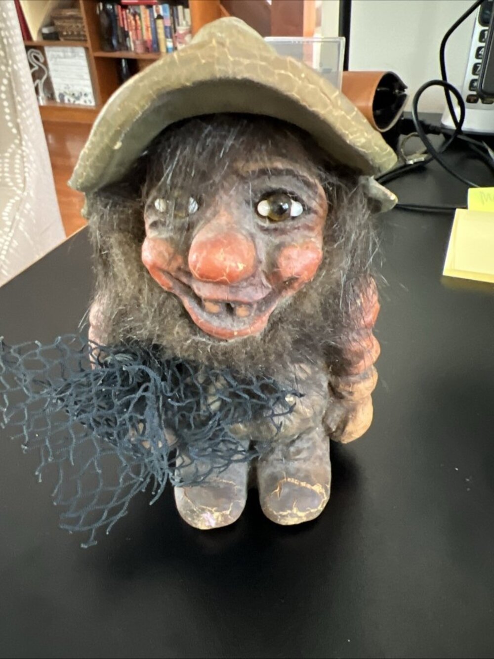 Fosse Troll with Tag Hand Made in Norway Fisherman with Net No. 301 6" Tall